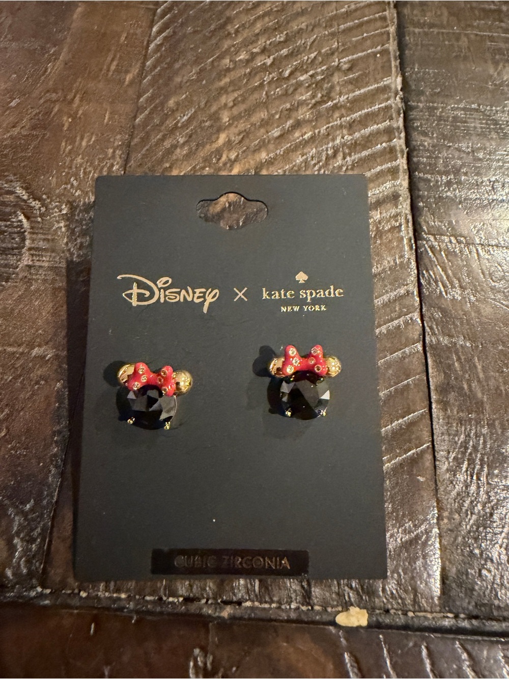 kate spade New York Black Faceted Stud Earrings with Red Bow Accents